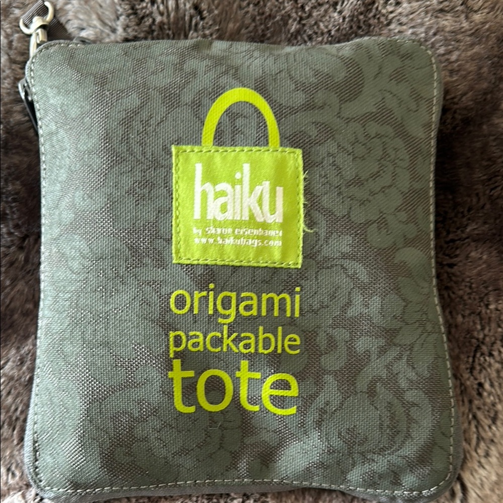 Haiku Green Origami Packable Tote
